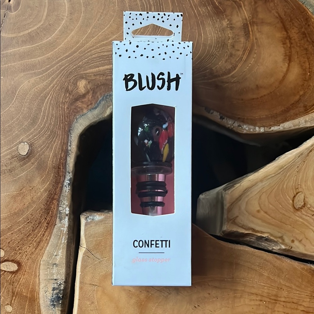 Blush Confetti Glass Wine Stopper